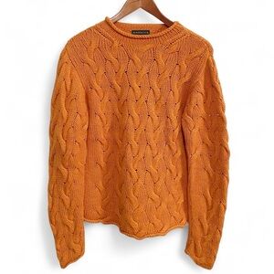 Baby Alpaca Orange Cable Knit Sweater